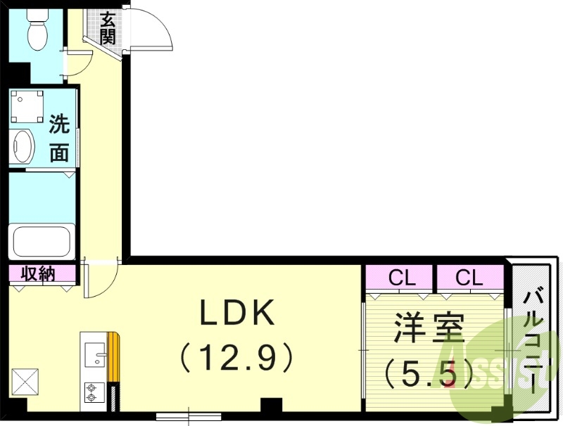 1LDK（42.91平米）エアコン・TVモニターホン
