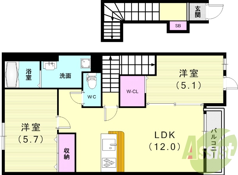 2階の間取り図