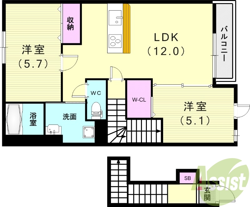 2階の間取り図
