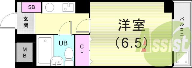 1K（19.5平米）オートロック・エアコン・バルコニー・収納