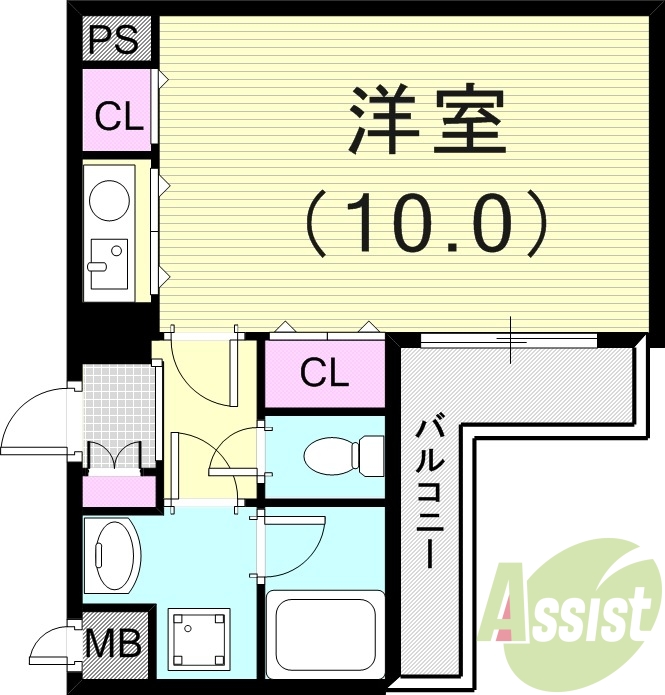 1K（29.52平米）室内洗濯機置場・フローリング