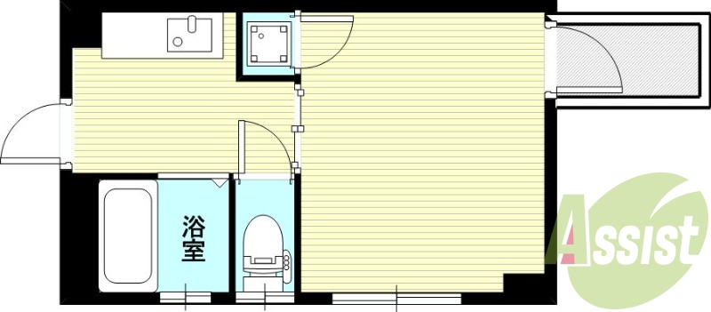 1DK（28.8平米）エアコン・室内洗濯機置場・ネット無料