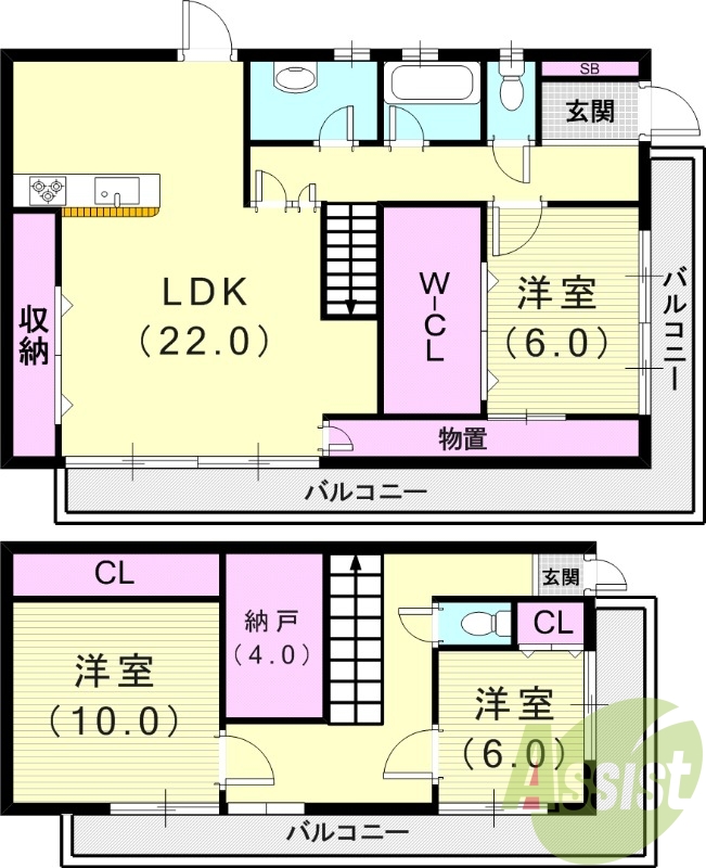 3LDK（130.69平米）システムキッチン・温水洗浄便座