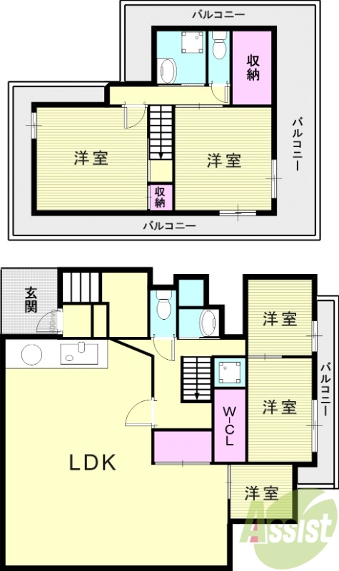 5LDK（135.87平米）システムキッチン・バルコニー