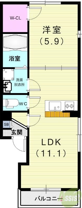 1階の間取り図
