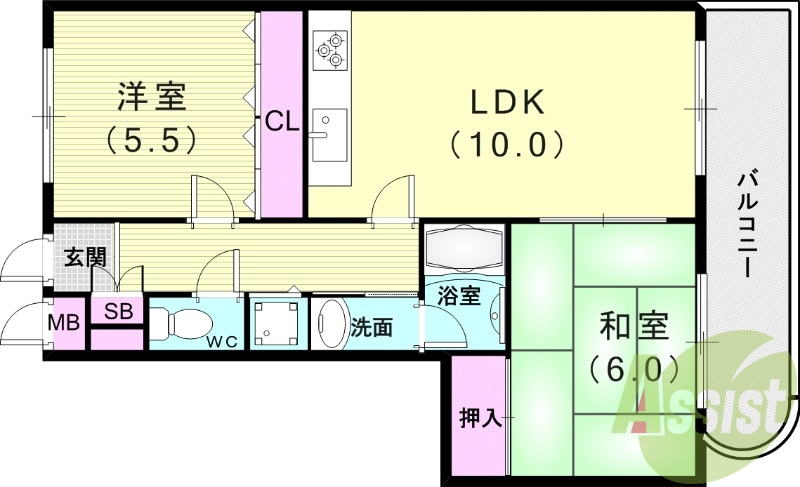 2階の間取り図