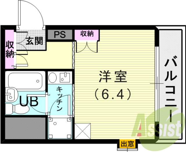 1K（19.00平米）室内洗濯機置場・IHコンロ
