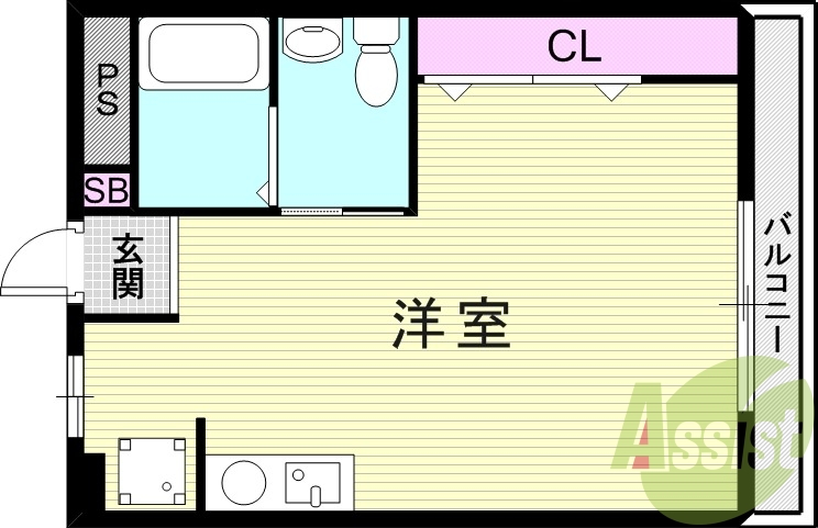 1Ｒ（23.54平米）エアコン・モニターホン・IHコンロ