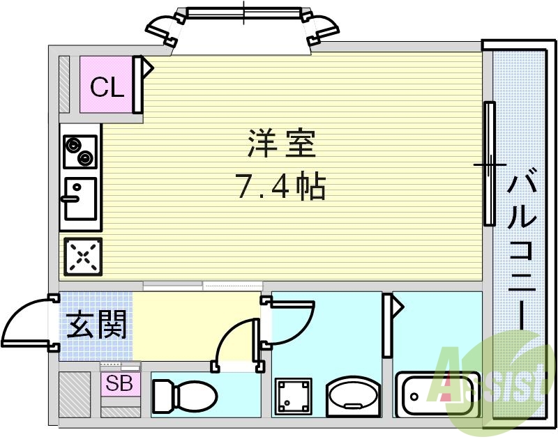 トイレお風呂セパレートのワンルーム