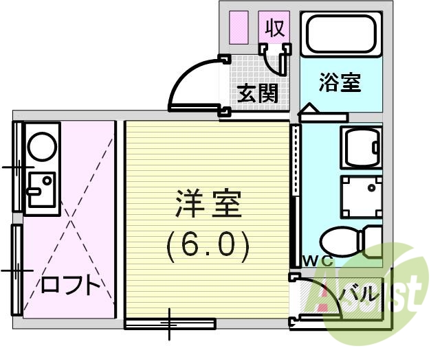 ロフト付きデザイナーズです