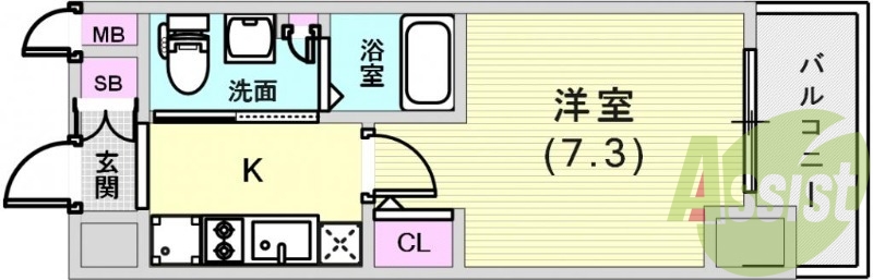 単身さん向けの間取りです。
