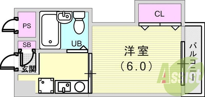 1K（18平米）オートロック・収納・室内洗濯機置場・下駄箱