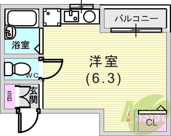 １Ｒ（１９平米）エアコン・ＴＶ付モニターホン・ＩＨコンロ