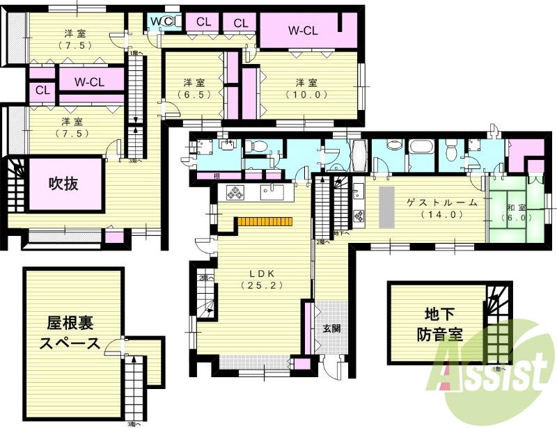 6ＳＬＤＫ（260.71平米）ゲストルーム・ファミリールーム
