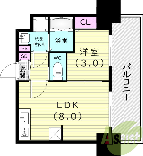 8階の間取り図