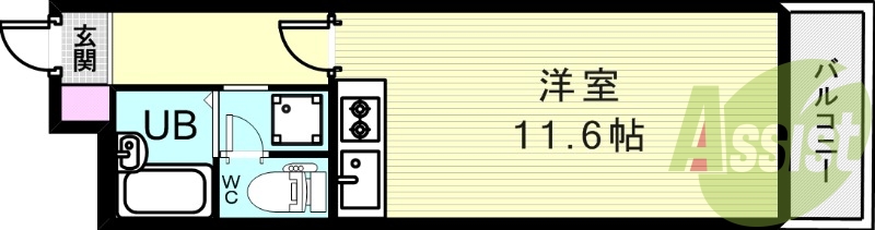 1R（28.42㎡）システムキッチン・ウォシュレット
