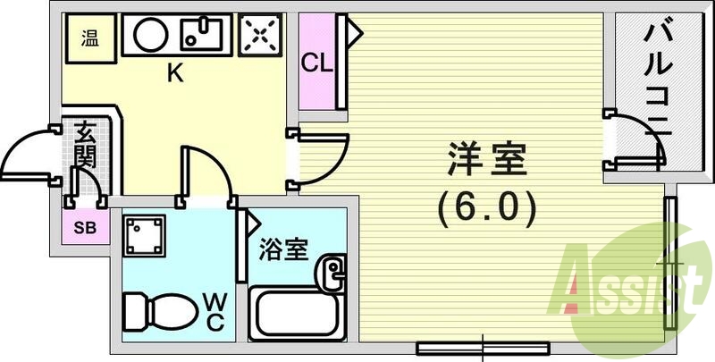 1K（２０平米）オートロック・IHコンロ・エアコン