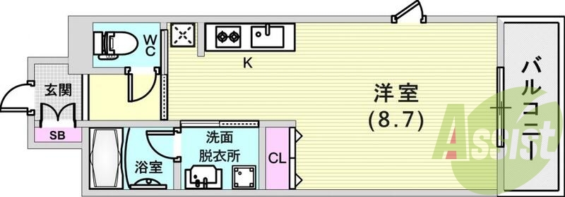 ワンルーム（29.48平米）エアコン・浴室乾燥機