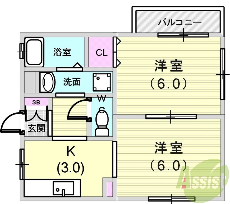 オール洋室の間取りです。