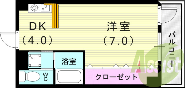 １DＫ（25.37平米）エアコン・カウンターキッチン・収納