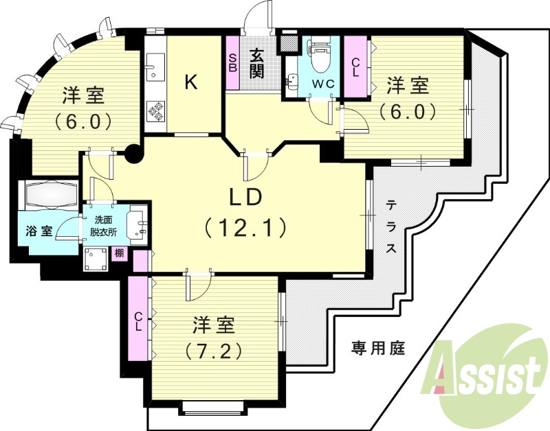 ３ＬＤＫ（７９．１０平米）システムキッチン・独立洗面台・収納