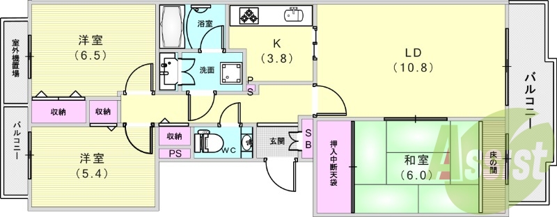 3LDK（76.05平米）オートロック・システムキッチン