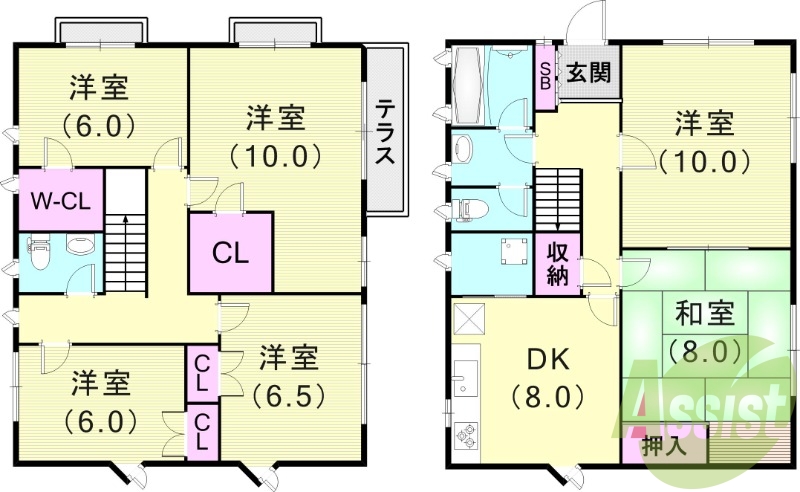 6DK（132.48平米）駐車場２台付き・収納・追焚付給湯