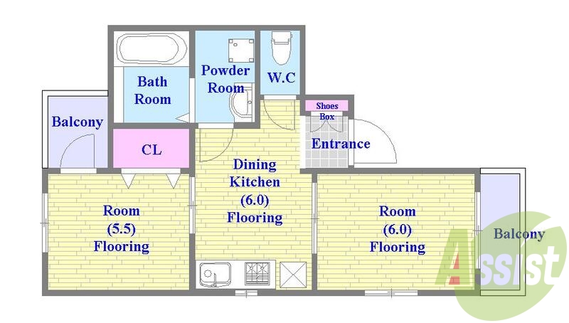 人気の全室フローリング新婚さんにおススメの間取り。