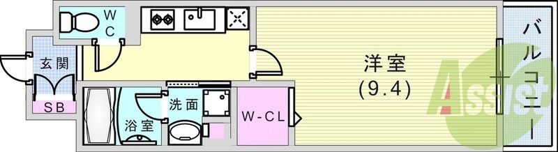 1K（31.08平米）ウォークインクローゼット・ネット無料