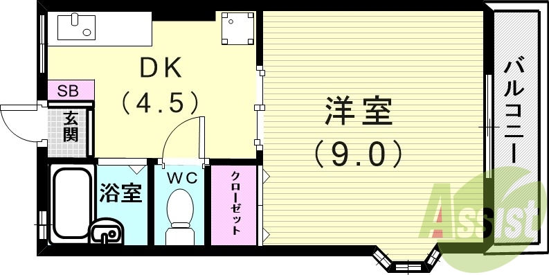 クローゼットも大きくキッチン新品でお部屋もキレイですよ