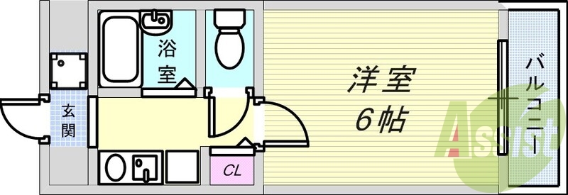 トイレとバスはセパレートの単身用のお部屋です。
