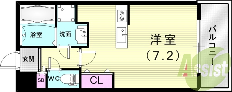 1K(23.27平米）モニターフォン・浴室乾燥機