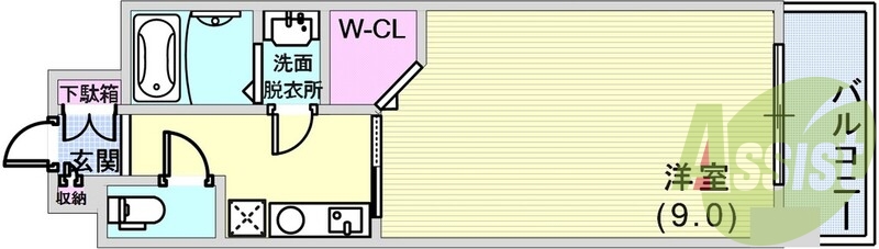 一人暮らしに十分な間取り