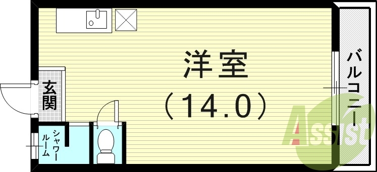 1R（29平米）エアコン・シャワールーム・モニターホン