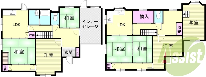 7SLDK（203.76平米）リビング2室・和室・収納・和室