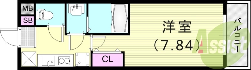 1K（24.08平米）モニターホン・浴室乾燥機・ネット無料