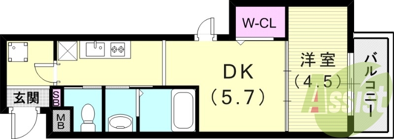 1K（30.08平米）モニターホン・浴室乾燥機・ネット無料