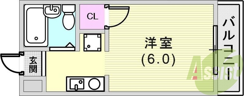 単身さん用の間取りですね。