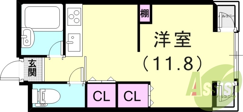 1R（26.6平米）システムキッン・モニターフォン