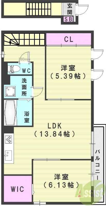 2階の間取り図