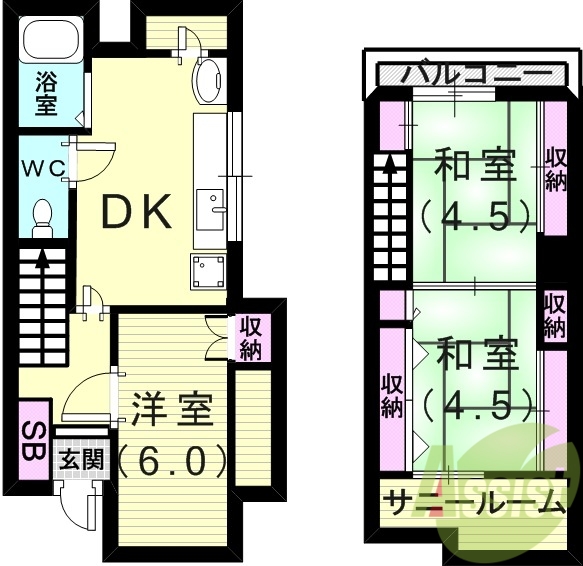 -階の間取り図