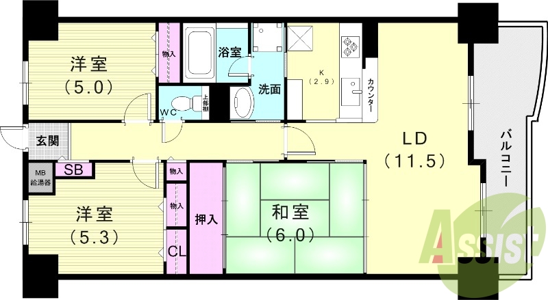 2階の間取り図