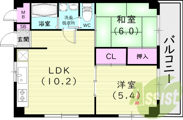 2階の間取り図