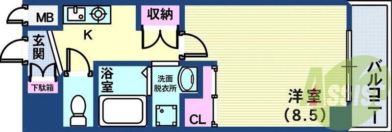 広め1Ｋのお部屋です♪