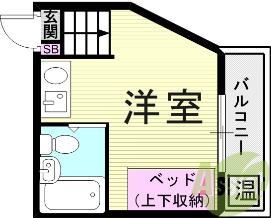 1R(16平米)3点ユニット