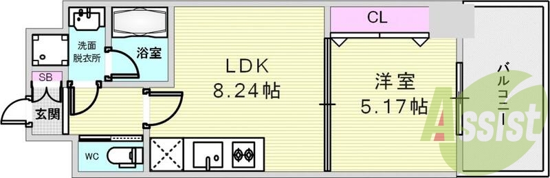 8階の間取り図