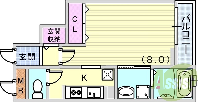 1K（31.14平米）モニター付インターホン・洗面所独立