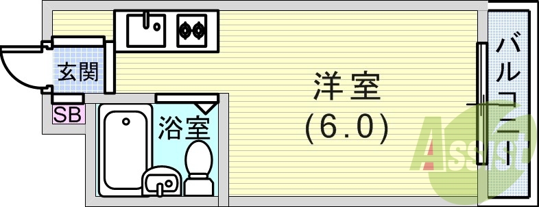 １Ｒ（１８平米）エアコン・インターネット使用料無料