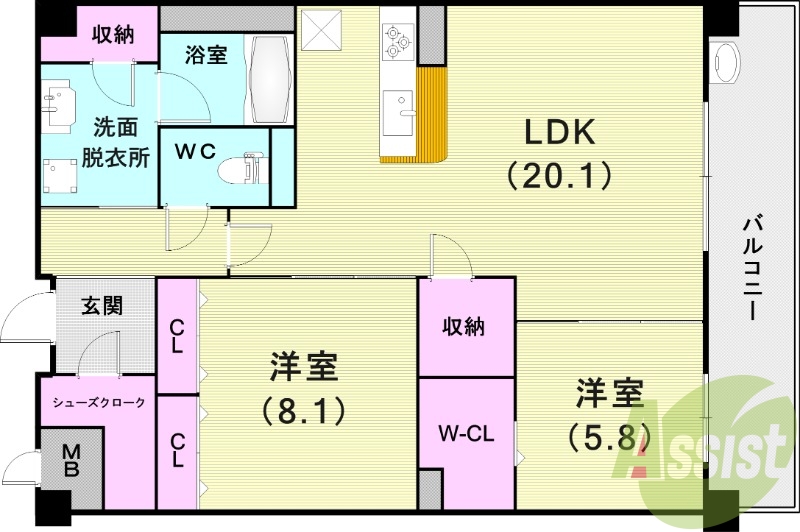 2LDK（86.91平米）ALSOC・カウンターキッチン