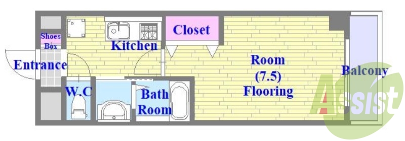 ゆとりある間取り、ベットを置いても余裕があります。